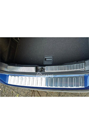 Vw T-cross 2018> Krom Arka Tampon Üstü Koruma Paslanmaz Çelik Parlak