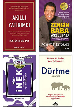 AKILLI YATIRIMCI+ZENGIN BABA YOKSUL BABA+MOR INEK+DURTME=4 SET