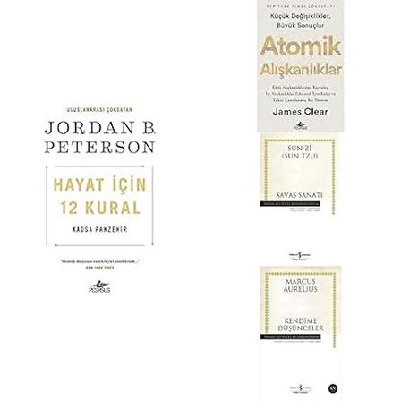 hayat icin 12 kural-atomik aliskanliklar-savas sanati-kendime dusunceler=4 set