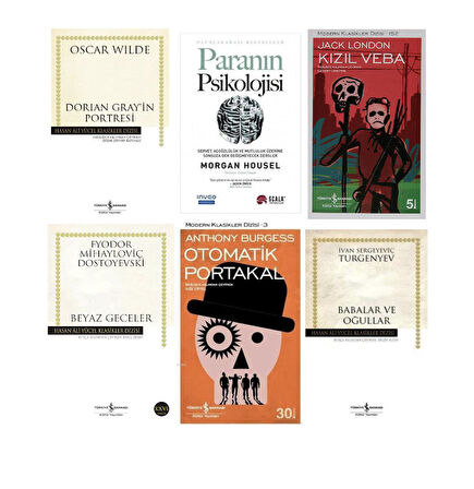 dorian gray in portresi +paranin psikolojisi +kizil veba +beyaz geceler +otomatik portakal +babalar ve ogullar=6 set