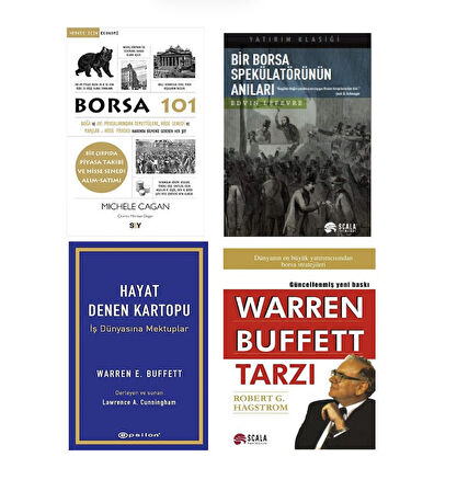 BORSA 101 + BIR BORSA SPEKULATORUNUN ANILARI + HAYAT DENEN KARTOPU + WARREN BUFFETT TARZI = 4 SET