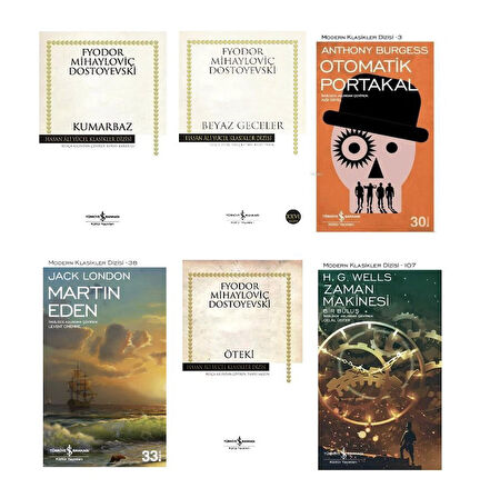 kumarbaz +beyaz geceler + otomatik portakal + martin eden +oteki + zaman makinasi =6 set