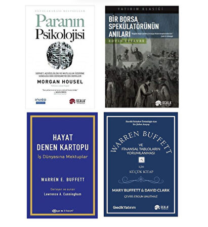 PARANIN PSIKOLOJISI + BIR BORSA SPEKULATORUNUN ANILARI + HAYAT DENEN KARTOPU + FINANSAL TAPLOLARIN YORUMLANMASI = 4 SET 