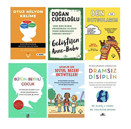 otuz milyon kelime + gelistren anne baba +ben duygularim +butun beyinli cocuk + sosyal beceri aktiviteleri + dramsiz disiplin = 6 set