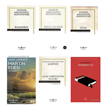 KUMARBAZ + BEYAZ GECELER + OTEKI + MARTIN EDEN + GENC WERTHER IN ACILARI + FAHRENHEIT 451=6SET