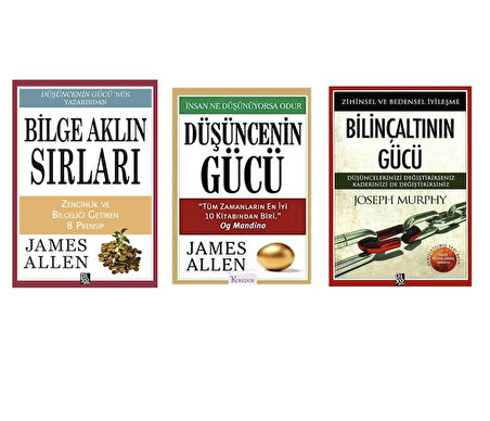 bilge aklin sirlari + dusuncenin gucu + bilincaltinin gucu =3 set