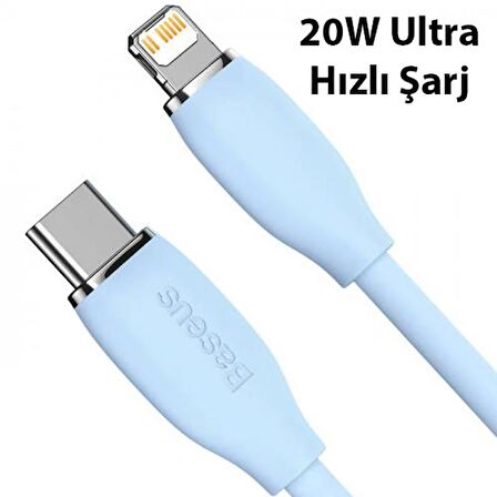 Baseus Esnek Super Şarj 1.2Mt 20W İphone Şarj Kablosu İphone 11 12 13 14 Pro Max Şarj Kablosu 480Mbps
