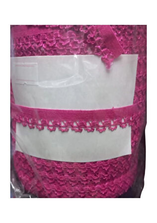 Çamaşır Lastiği Dantelli 1 cm 1 Metre Fuşya