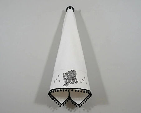 Kaplan Nakışlı El Yüz Havlusu 50x90(100% Pamuk)