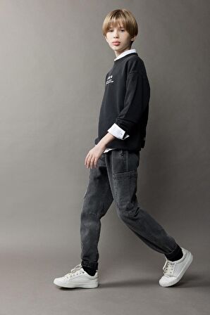 DeFacto Erkek Çocuk Jogger Fit Jean Pantolon D7037A825SPNM40