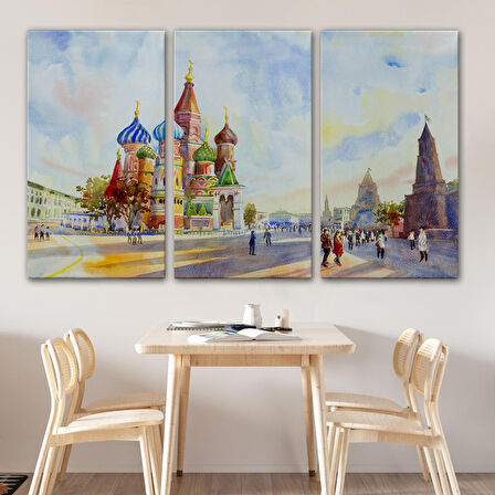 Kremlin Ve Kızıl Meydan Aziz Basil Katedrali Moskova Tablo-3559