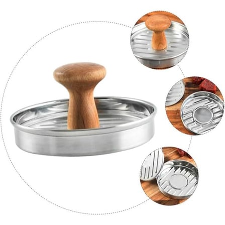 Mutfak Gereci Et Kalıbı Sunum Aracı Izgara Desenli Köfte Şekillendirici 12 cm Hamburger Press