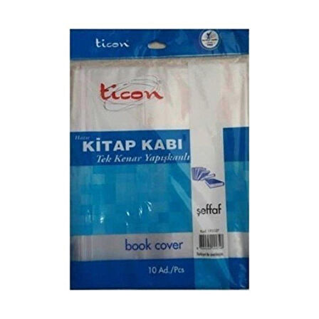 Ticon Hazır Kaplık Kitap Kabı Tek Kenar Yapışkanlı Şeffaf (10 lu)