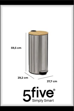 5five Simply Smart Bambu 30 Lt Çöp Kovası