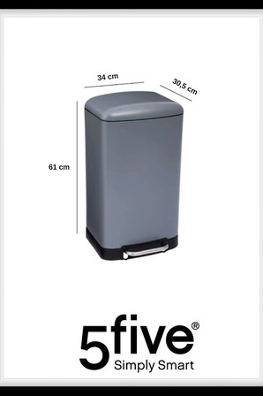 5five Simply Smart Ariane 30 Lt Metal Çöp Kovası