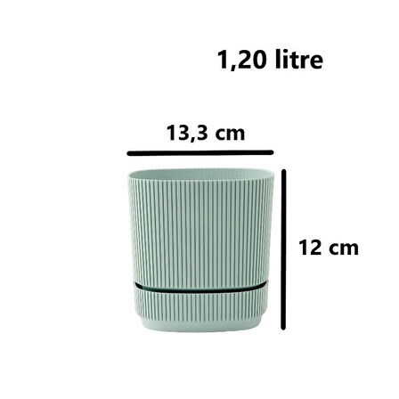Omnipazar KRS-242 Pera Kare Dekoratif Kaktus Sukulent Saksı 1,20 Litre No 2