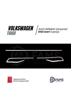Vw Taigo Krom Reflektör Çerçevesi 3 Prç. 2022> Paslanmaz Çelik
