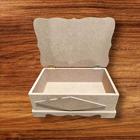 Ham Ahşap- Boyanabilir- Ayaklı-takı-makyaj-aksesuar-çok Amaçlı Dekoratif Kutu