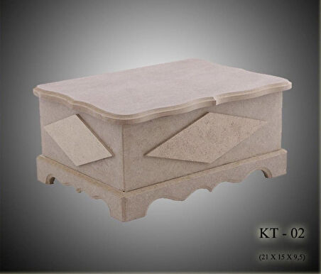 Ham Ahşap- Boyanabilir- Ayaklı-takı-makyaj-aksesuar-çok Amaçlı Dekoratif Kutu