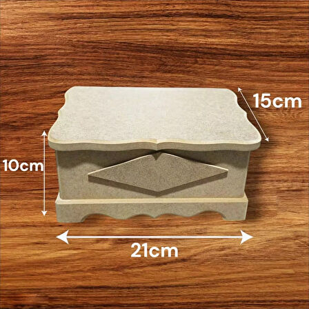 Ham Ahşap- Boyanabilir- Ayaklı-takı-makyaj-aksesuar-çok Amaçlı Dekoratif Kutu
