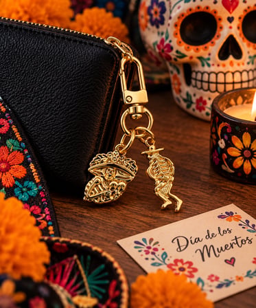 💀 Fiesta de los Muertos – İskelet Figürlü Cüzdan Charmı