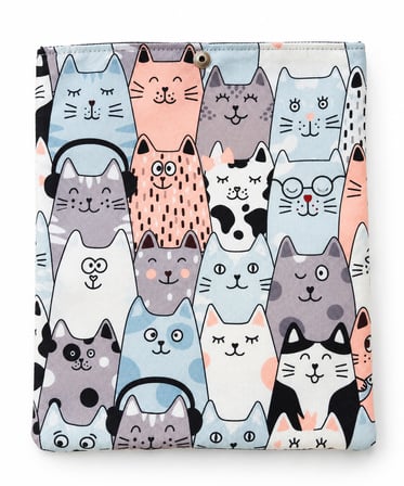 🐱 Colorful Cats – El Yapımı Kitap Kılıfı , Tablet KIlıfı & E-Okuyucu Kılıfı