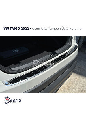 Volkswagen Taigo 2022> Krom Arka Tampon Üstü Koruma P.Çelik