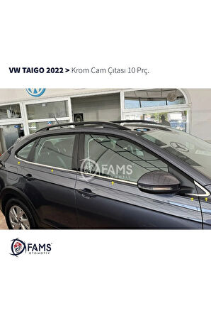 Volkswagen Taigo 2022 > Krom Cam Çıtası 10 Parça Paslanmaz Çelik