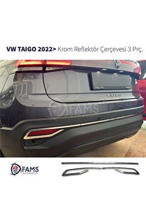 Volkswagen Taigo Krom Reflektör Çerçevesi 3 Prç. 2022>  Paslanmaz Çelik