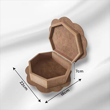 Ahşap Boyanabilir Takı-makyaj-aksesuar Dekoratif Midye Görünümlü Çok Amaçlı Kutu