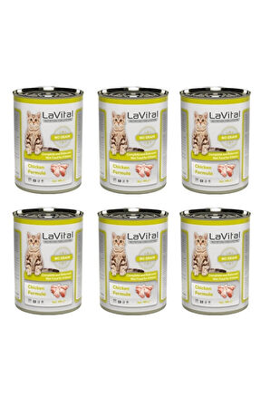 LaVital Kitten Tahılsız Tavuklu Yavru Kedi Konservesi 400 Gr. X 6 Adet