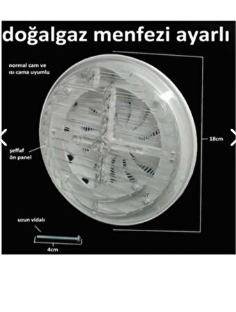 Doğalgaz Ayarlı Cam Menfezi /aç-kapa Soğuk Havayı Engeller