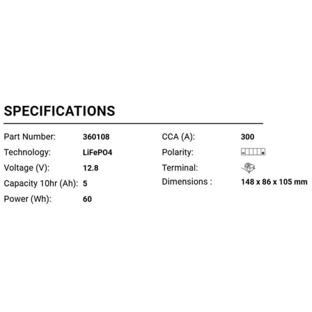 BS Battery Motosiklet Aküsü BSLI-08 Lithium-Ion 360108