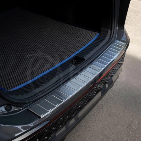 VW TAYRON Uyumlu  Arka Tampon Üstü Koruma 2024 Üzeri P.Çelik (Parlak)