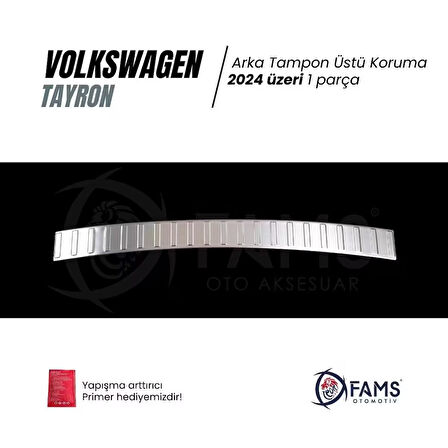 VW TAYRON Uyumlu  Arka Tampon Üstü Koruma 2024 Üzeri P.Çelik (Parlak)