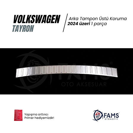 VW TAYRON Uyumlu Arka Tampon Üstü Koruma 2024 Üzeri P.Çelik (Taşlı)