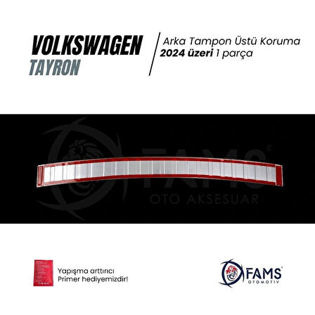 VW TAYRON Uyumlu Arka Tampon Üstü Koruma 2024 Üzeri P.Çelik (Taşlı)