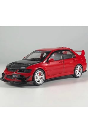 Mitsubishi Lancer Evolution EV09 Diecast Model Araba 1:24 Karbon Kaput Mitsubishi Lancer Model Araba