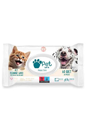 Pet Love Evcil Hayvan Temizleme Mendili 60 Adet
