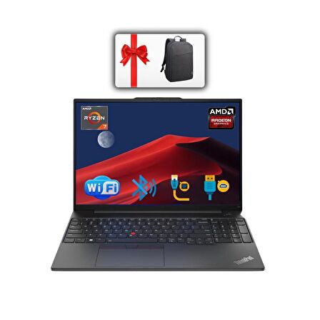 Lenovo Nb E16 Thınkpad 21JT0017TX ATL42 RYZEN7-7730U 40GB 512 GB M.2 SSD O/b 16 FDOS Taşınabilir Bilgisayar + ÇANTA