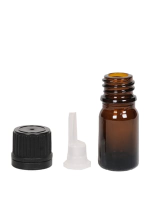Spain 10 Adet 5 ml Medikal Kahverengi Kehribar(AMBER) Cam Şişe ( Içten Damlalıklı 5 Cc )
