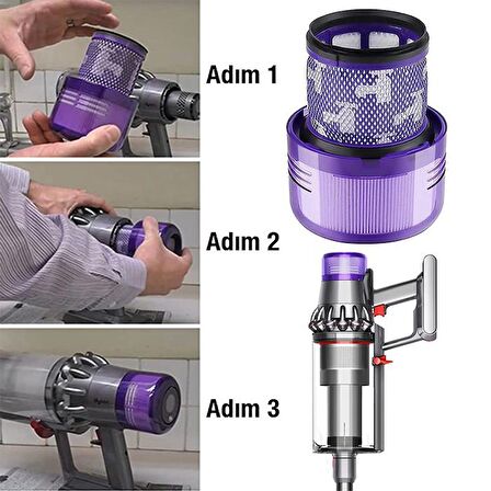 Coofbe Yüksek Verimli Yıkanabilir Dyson V11/V15 Uyumlu Filtre Arka Hepa Filtre 1 Adet