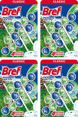 Bref Power Aktif Çam Kokulu 3'lü Katı Klozet Koku Giderici x 4 Adet
