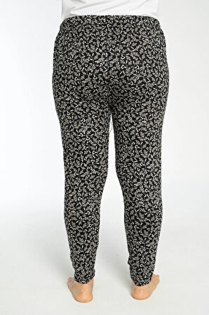 Büyük Beden Cepli Viskon Yazlık Kadın Pijama Altı Tek Alt y18