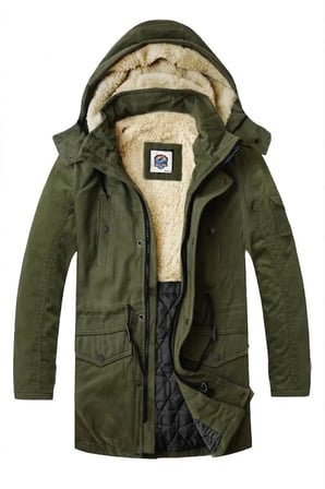 Regular Fit Çıkarılabilir Kapüşonlu su geçirmez oxford kumaş Uzun Parka Kaban açıkHaki / 2XL