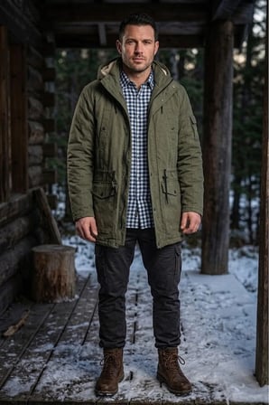 Regular Fit Çıkarılabilir Kapüşonlu su geçirmez oxford kumaş Uzun Parka Kaban açıkHaki / 2XL