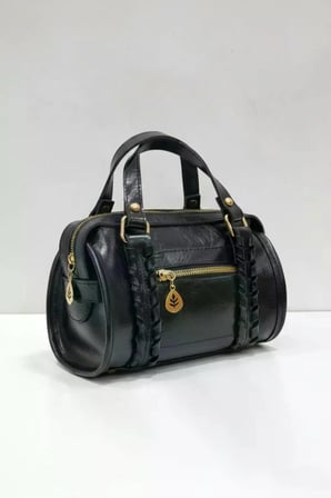 Premium Kalite Omuz ve El Çantası - Örgü Detaylı Vintage Çantalar - Kadın Bohem Şık Barrel Çanta