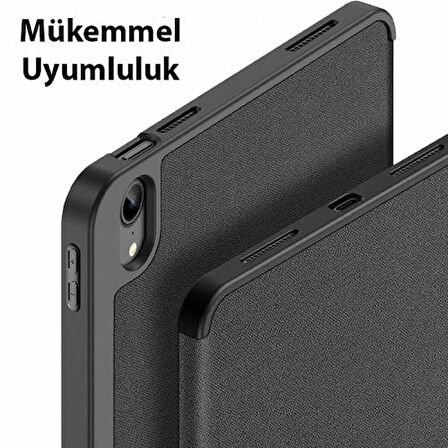 Coofbe Kalem Yerli Uyku Modlu Mıknatıslı Standlı Kapaklı iPad 10.2 2022 Kılıf Tablet Kılıfı Pu Deri Mikrofiber Tablet Kılıfı 