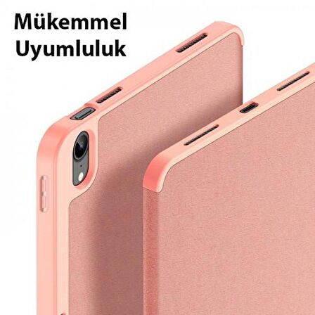 Coofbe Kalem Yerli Uyku Modlu Mıknatıslı Standlı Kapaklı iPad 10.2 2022 Kılıf Tablet Kılıfı Pu Deri Mikrofiber Tablet Kılıfı 