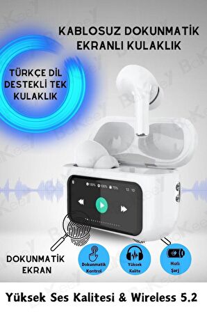 Dokunmatik Ekranlı Kablosuz Bluetooth Kulaklık Tüm Cihazlara Uyumlu Dil Destekli Oyuncu Kulaklık